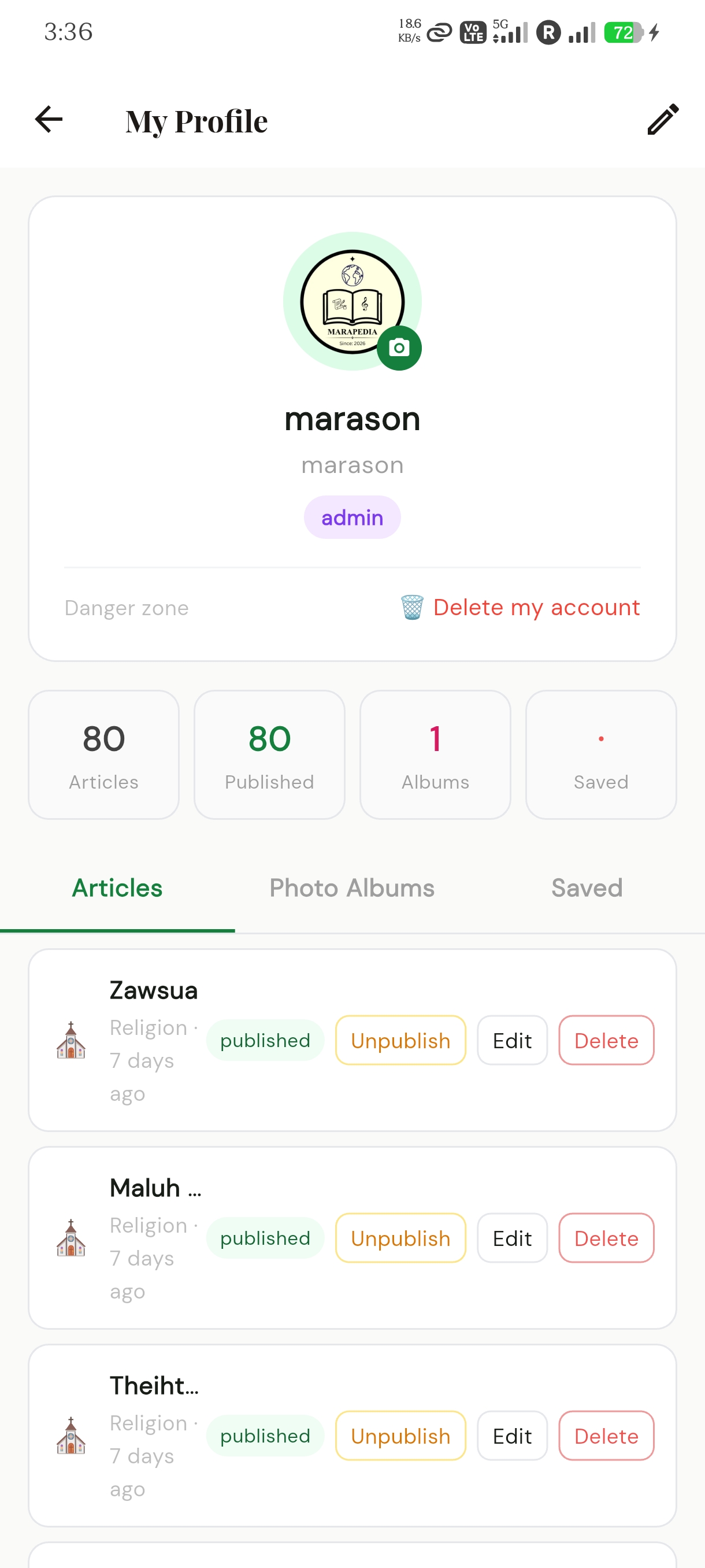 Marapedia screenshot 4